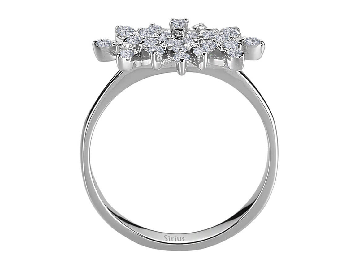 Funkelnder Schneeflocken-Ring mit 41 rund geschliffenen Diamanten – 0,59 Karat