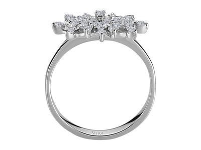Funkelnder Schneeflocken-Ring mit 41 rund geschliffenen Diamanten – 0,59 Karat