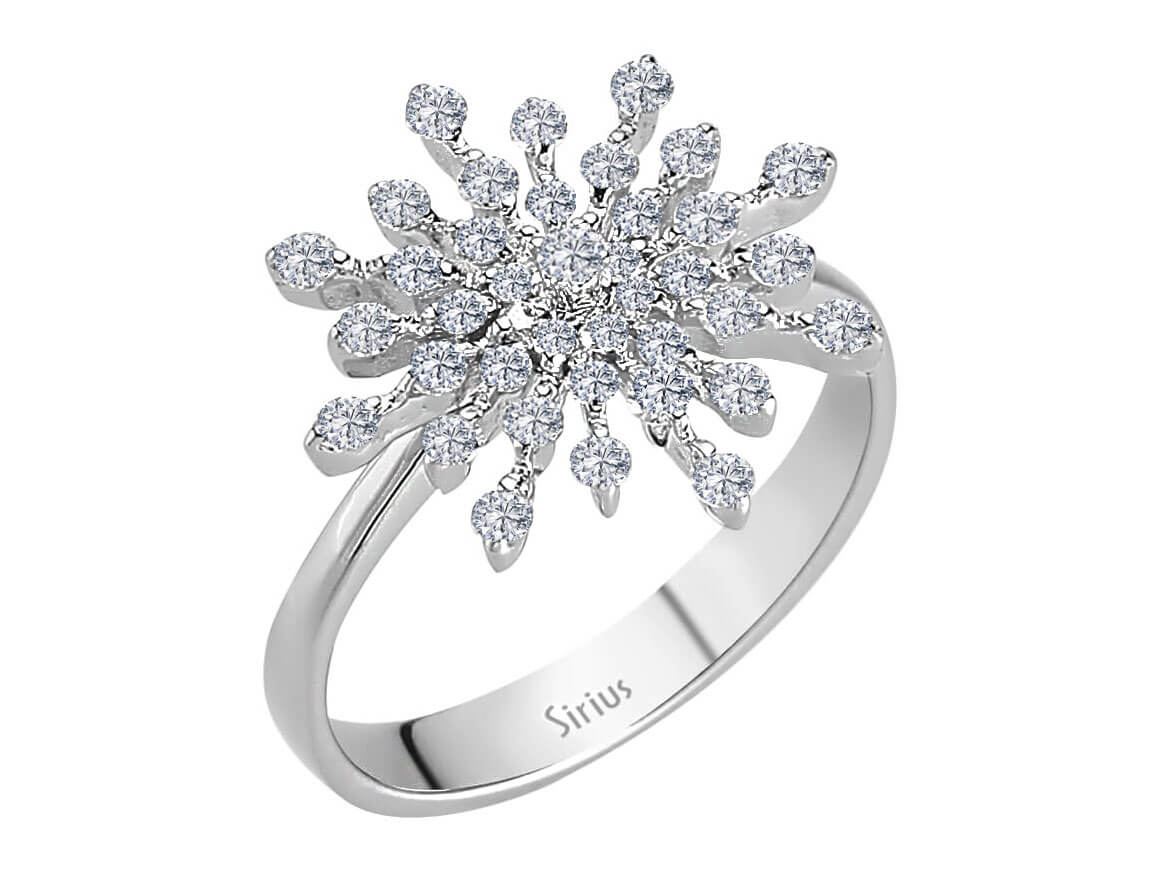 Ring mit Diamant & Labordiamanten in 14K Weißgold | Rosy – hochwertiger Schmuck von Rosy Lab Diamonds