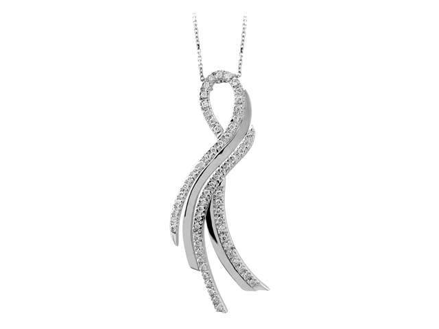 Halskette mit Diamant & Diamanten in 14K Weißgold | Rosy – hochwertiger Schmuck von Rosy Lab Diamonds