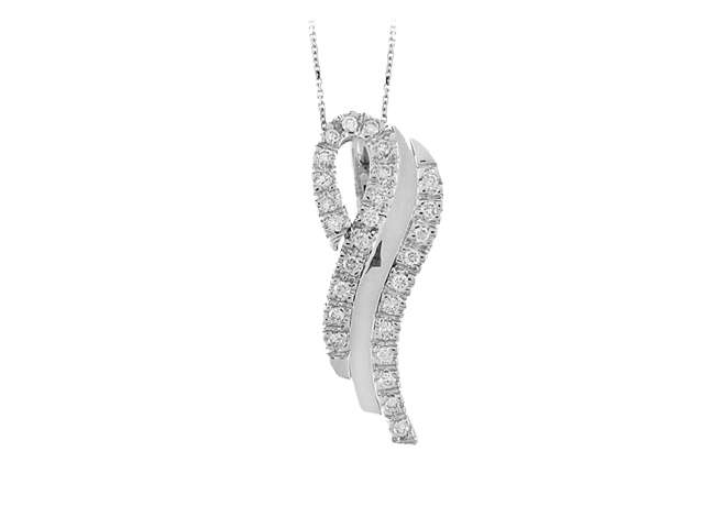 Collier cygne avec 27 diamants de laboratoire en Or Blanc 14 carats – des Bijoux haut de gamme de Rosy Lab Diamonds