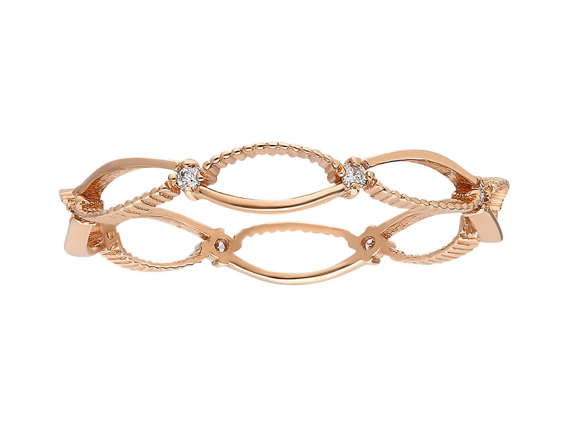 Zarter Halbkarat-Diamantring "Lima" aus 8 Karat Roségold - hochwertiger Schmuck von Rosy Lab Diamonds