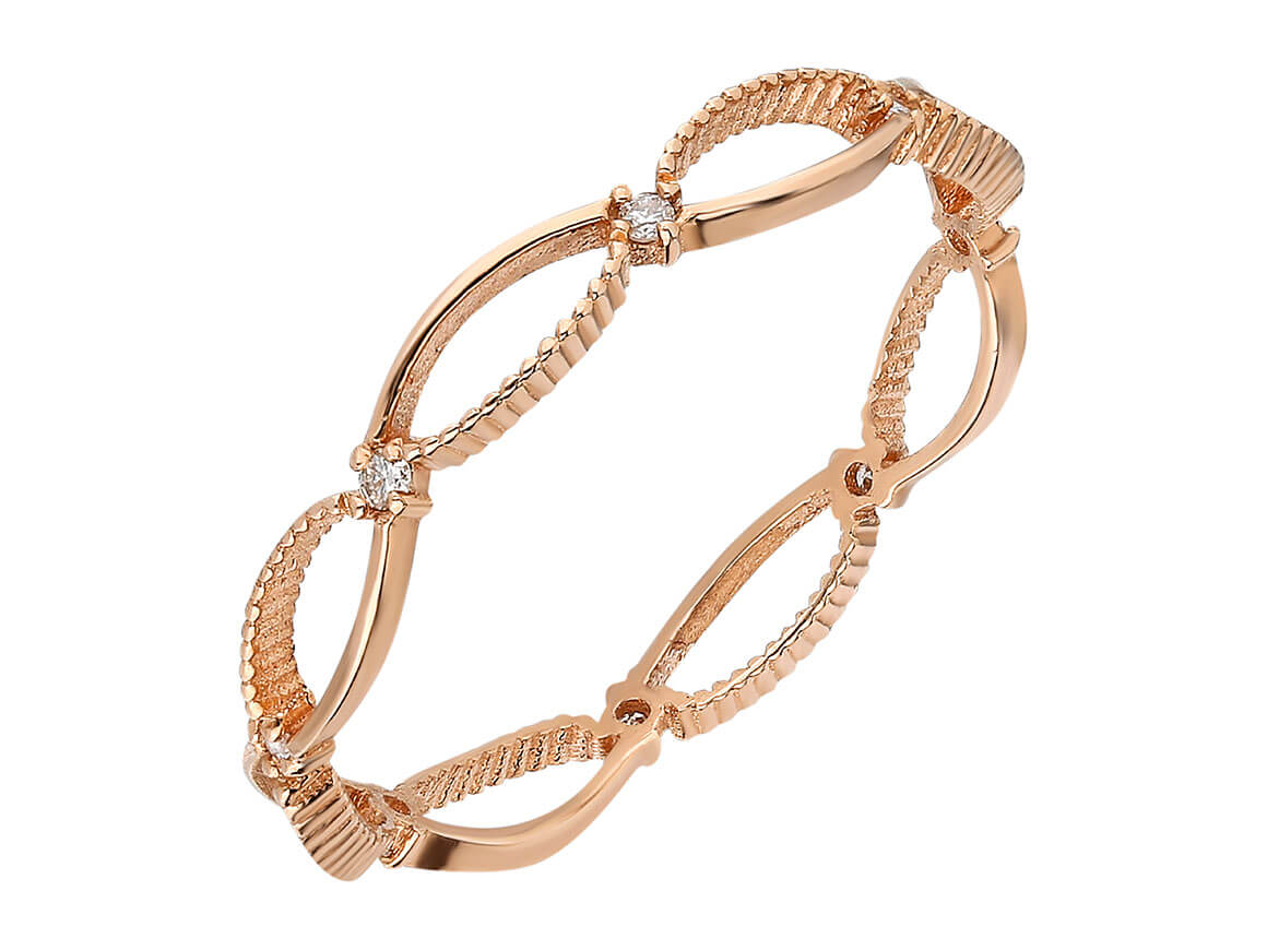 Zarter Halbkarat-Diamantring "Lima" aus 8 Karat Roségold - hochwertiger Schmuck von Rosy Lab Diamonds