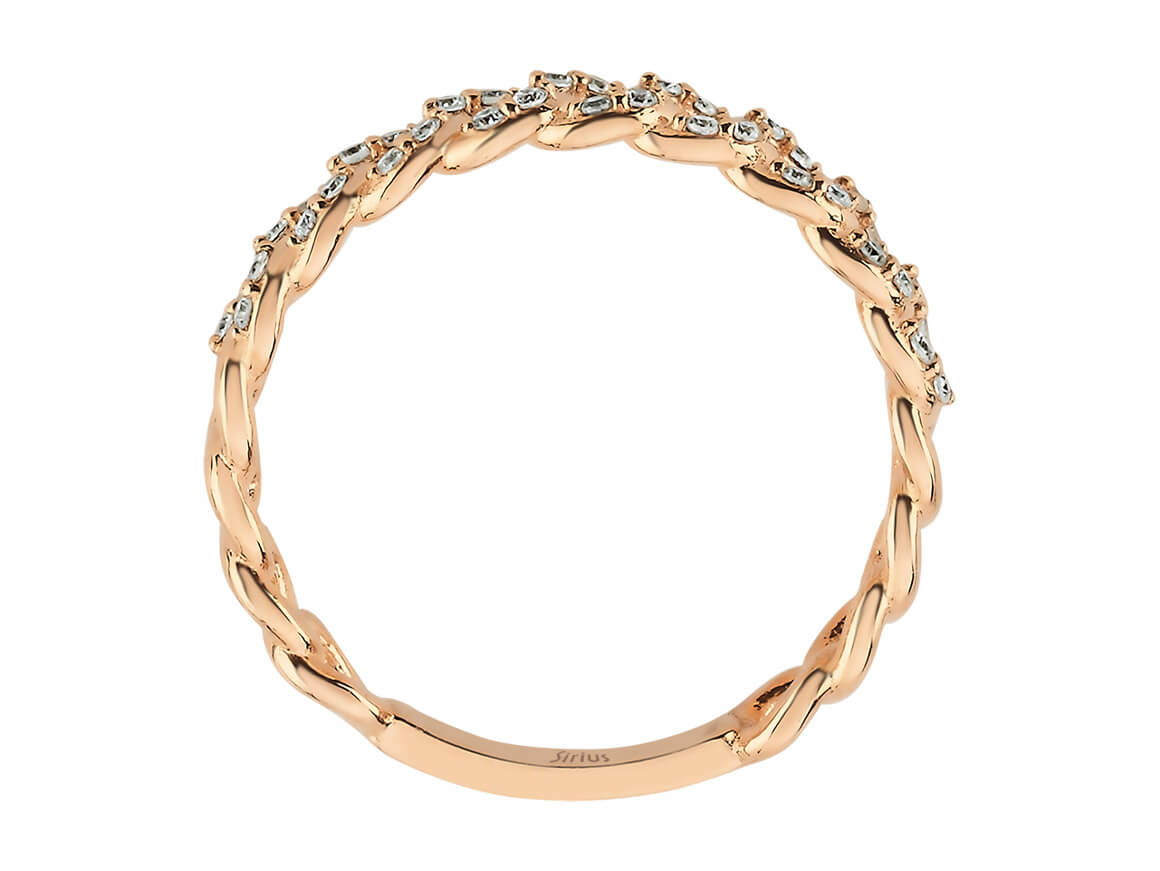 Rose Gold wedding band with 0.17 ct lab-grown diamonds - Love Chain Ring - high-quality Jewelry from Rosy Lab Diamonds