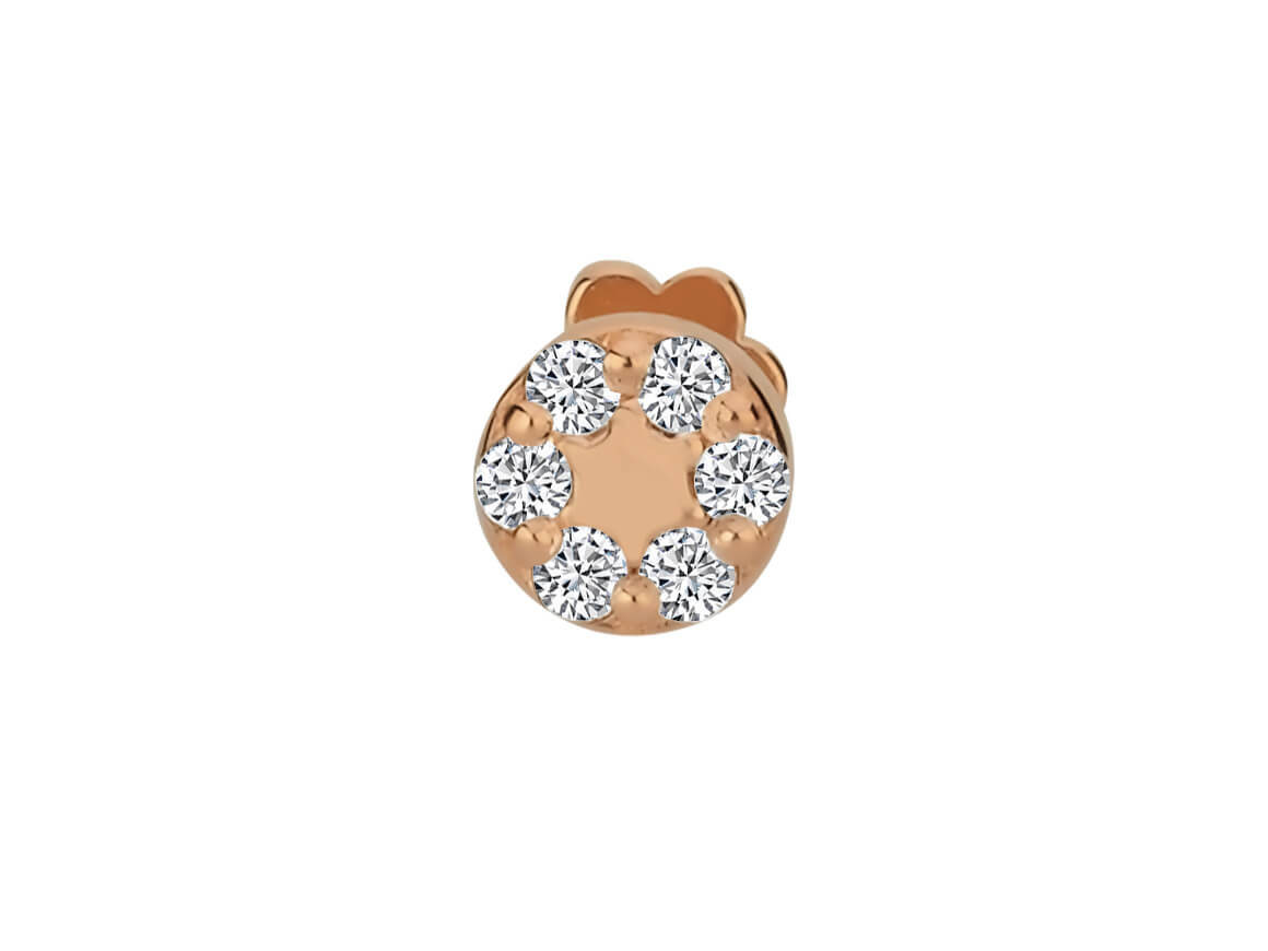 Piercing mit Diamant & Labordiamanten in 14K Roségold | Rosy – hochwertiger Schmuck von Rosy Lab Diamonds