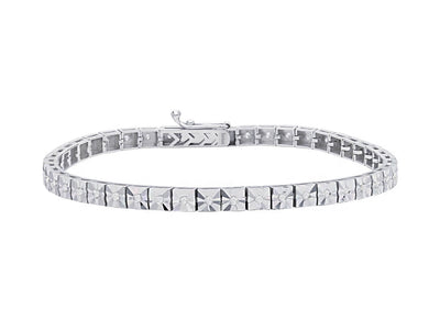 Geometric bracelet with 45 lab-grown diamonds in 8K white gold