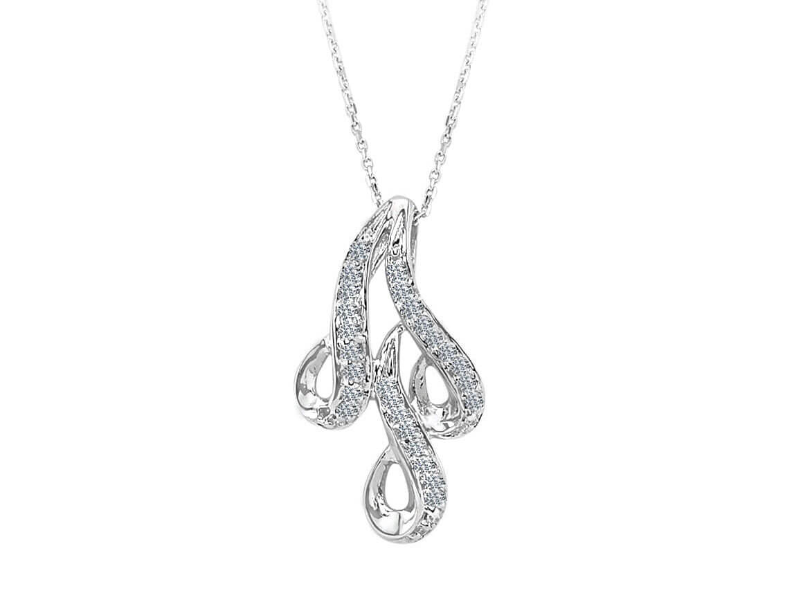 Design-Anhänger "Odette" mit 0,13 ct Diamanten in 14K Weißgold - hochwertiger Schmuck von Rosy Lab Diamonds