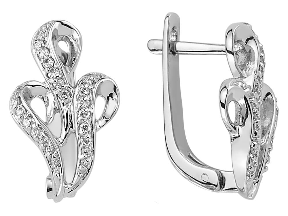 Boucles d’oreilles Odette avec 50 diamants de laboratoire en Or Blanc 14 carats – Bijoux haut de gamme de Rosy Lab Diamonds