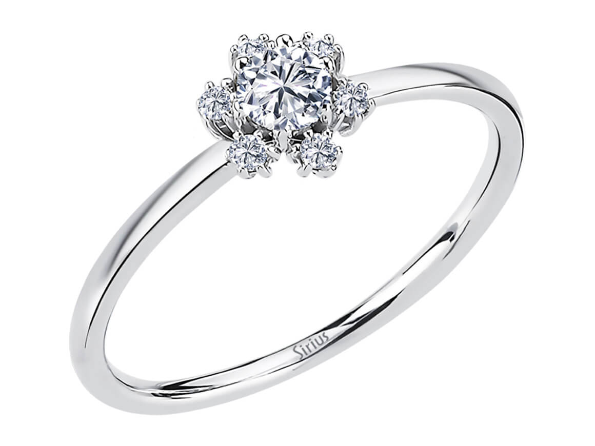 Bague en Or Blanc ornée de diamants de laboratoire de 0,21 ct – design floral en 8K – Bijoux haut de gamme de Rosy Lab Diamonds