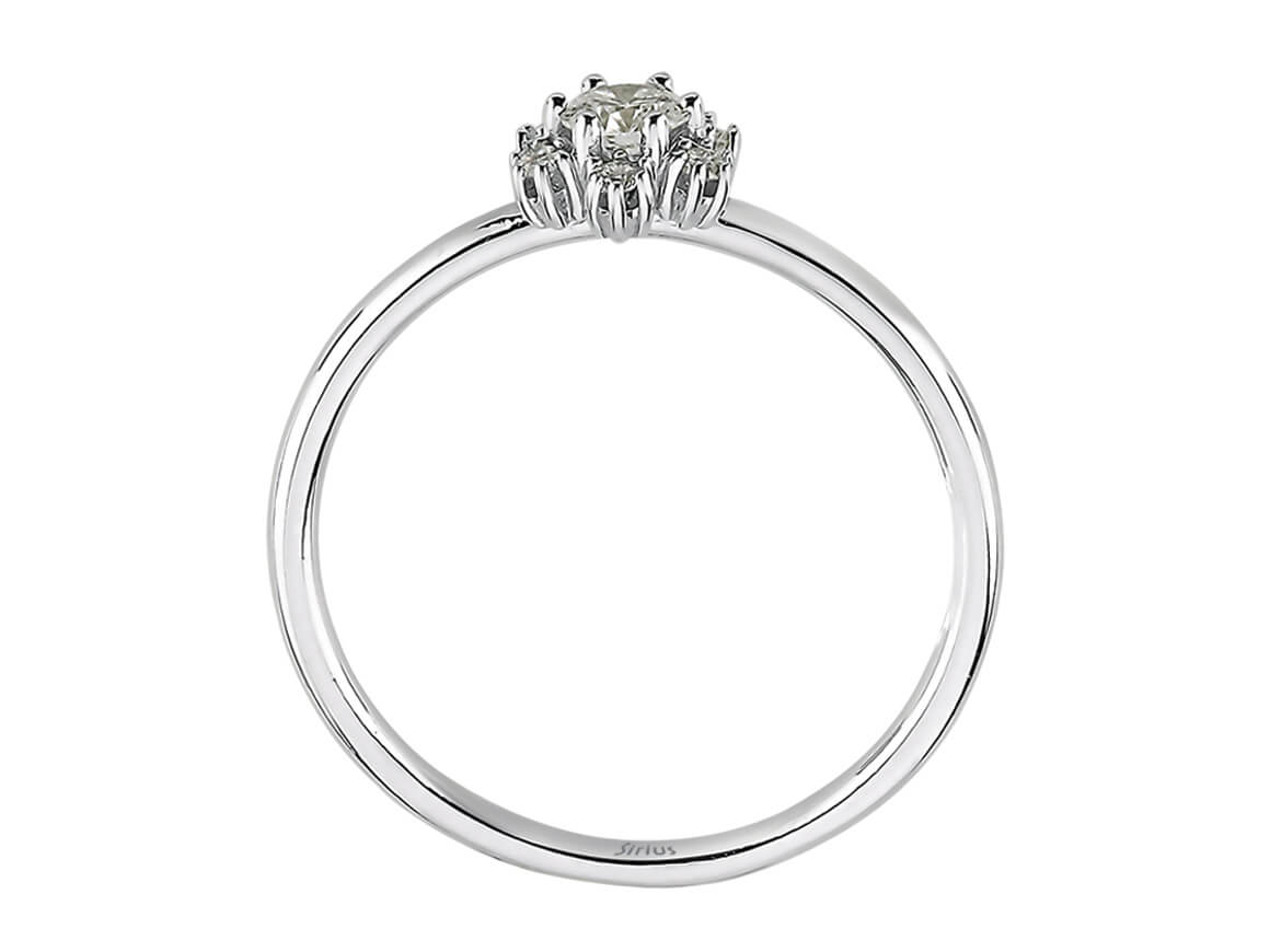 Bague en or blanc florale avec 0,21 ct de diamants de laboratoire – design Oxalis