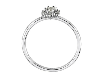 Bague en or blanc florale avec 0,21 ct de diamants de laboratoire – design Oxalis