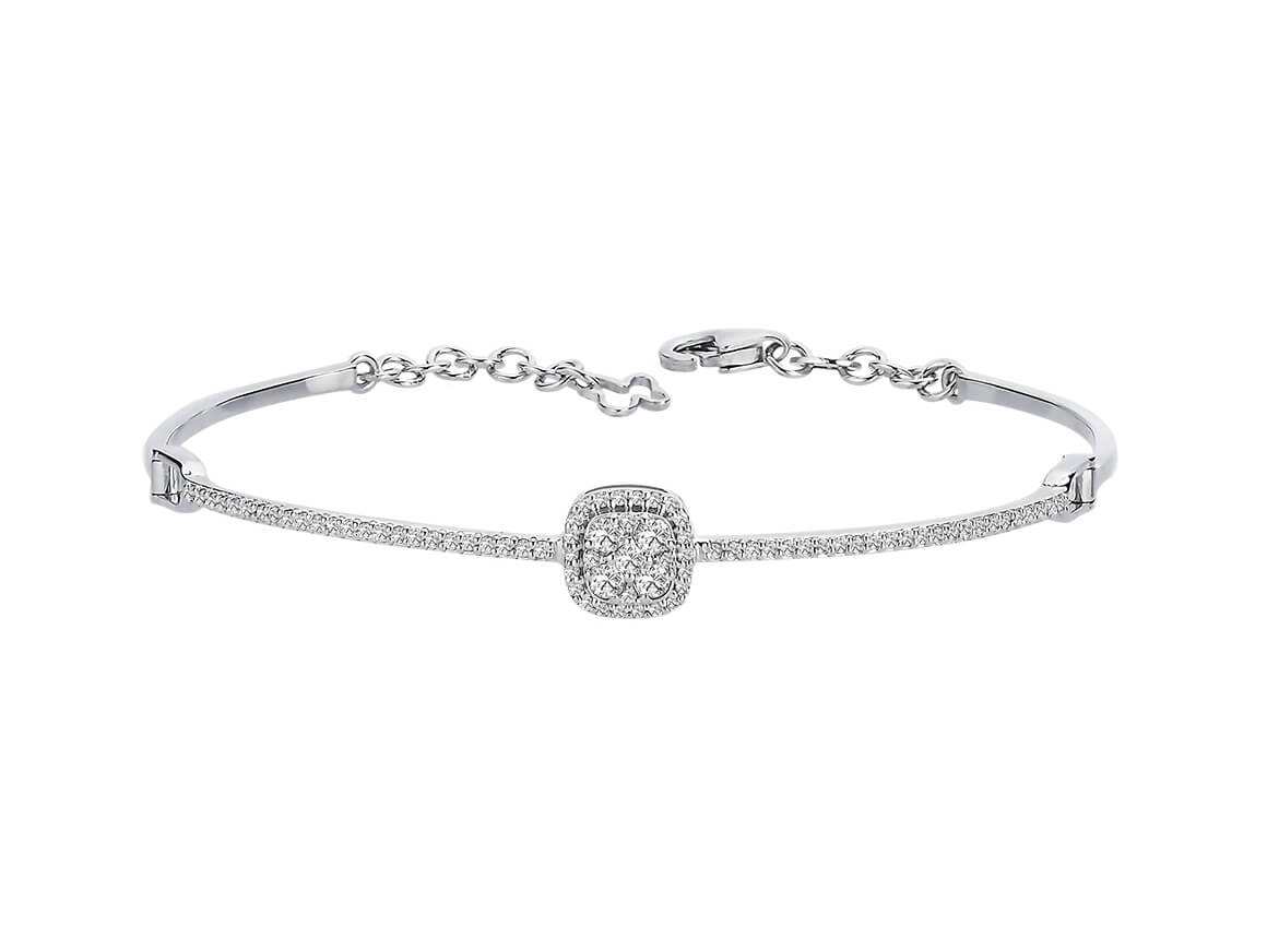 14K Beyaz Altın içinde 79 laboratuvar üretimi pırlantalı Polaris Bileklik | 47B0003 - Rosy Lab Diamonds'tan yüksek kaliteli Mücevher