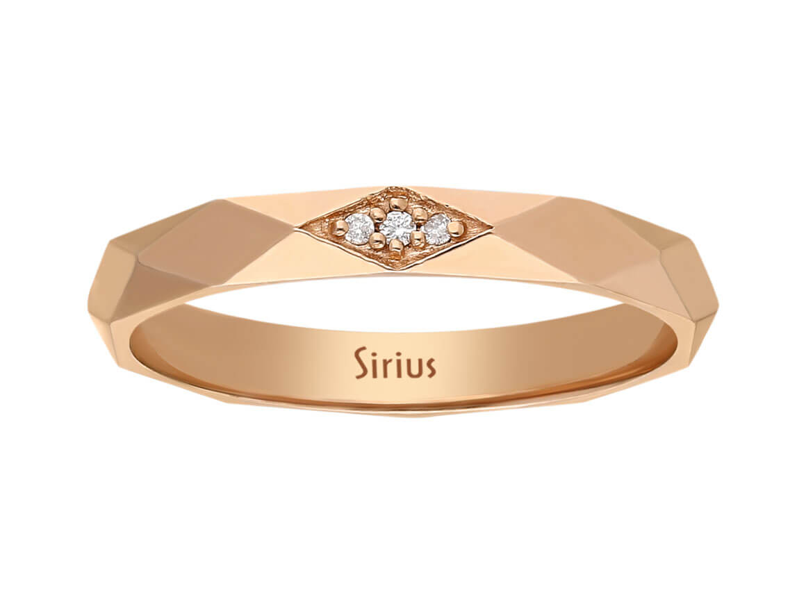 Fasetli Pırlanta Yüzük “Prisma”, 8 ayar Rose Altın - Rosy Lab Diamonds’tan kaliteli Mücevher