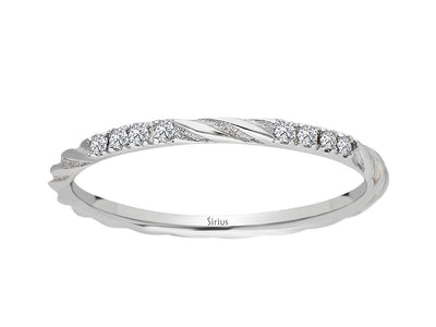 Elegant 14K White Gold Ring "Pulsar" with 8 Round Diamonds – 1.22 Carat