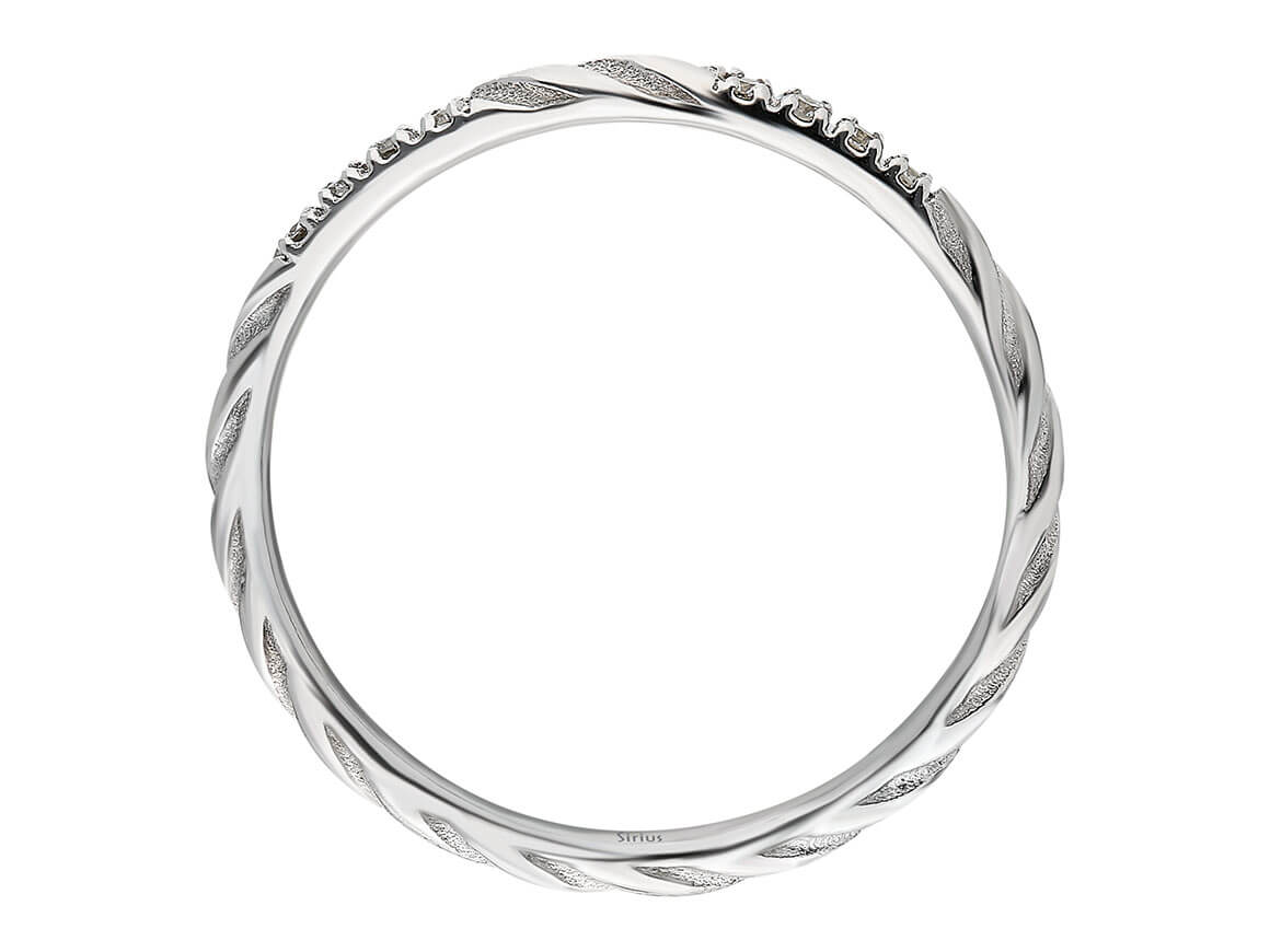Bague en Or Blanc « Pulsar » avec 8 diamants ronds – 1,22 carat – Bijoux haut de gamme de Rosy Lab Diamonds