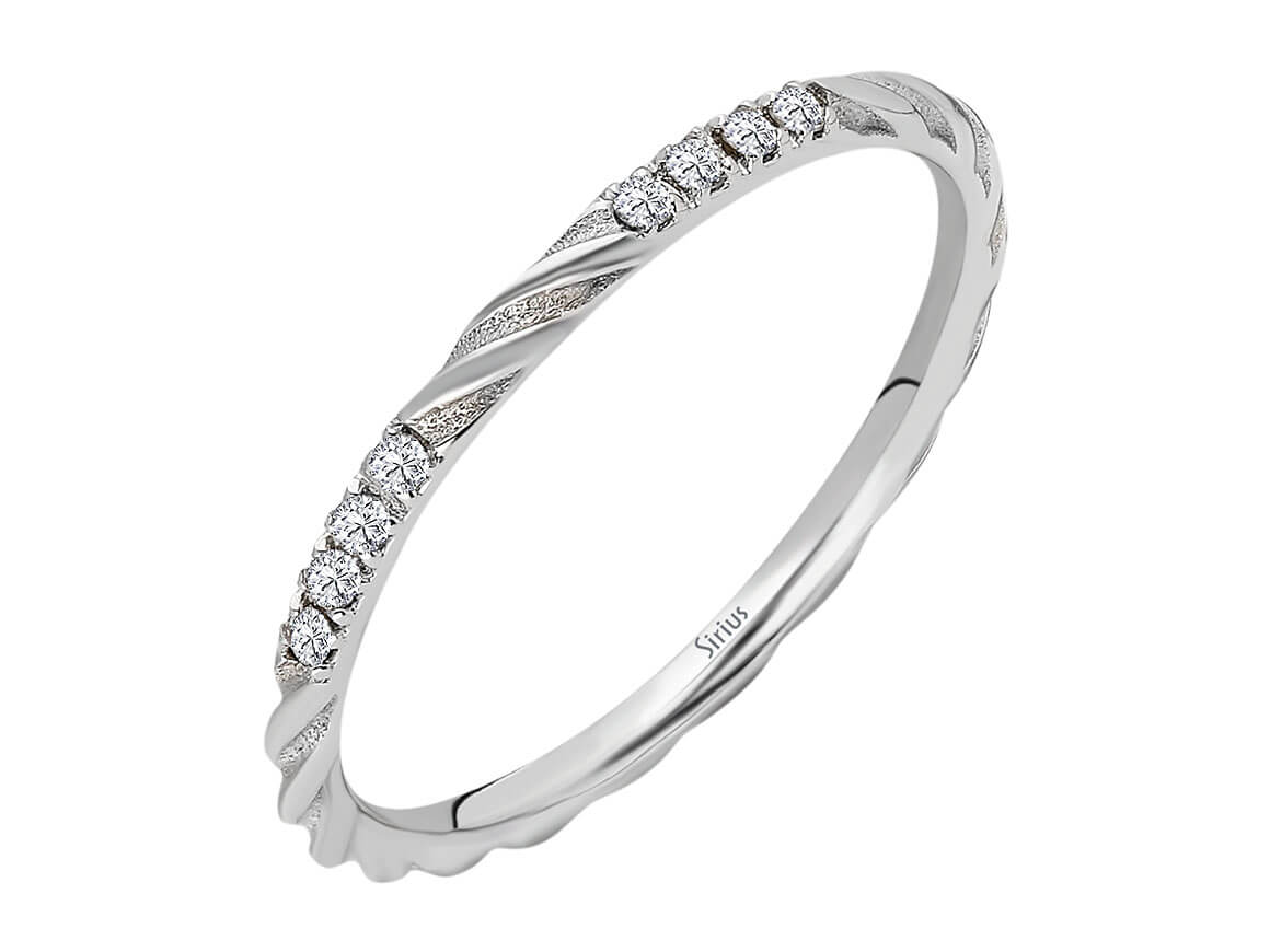 Bague en Or Blanc « Pulsar » avec 8 diamants ronds – 1,22 carat – Bijoux haut de gamme de Rosy Lab Diamonds