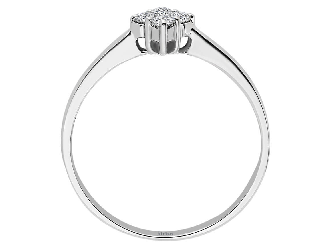 Simple Quattro diamond ring with 4 lab-grown diamonds (0.14 carats) in 8K White Gold – high-quality Jewelry from Rosy Lab Diamonds