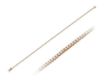 Fine tennis bracelet with 131 lab-grown diamonds in 14K rose gold