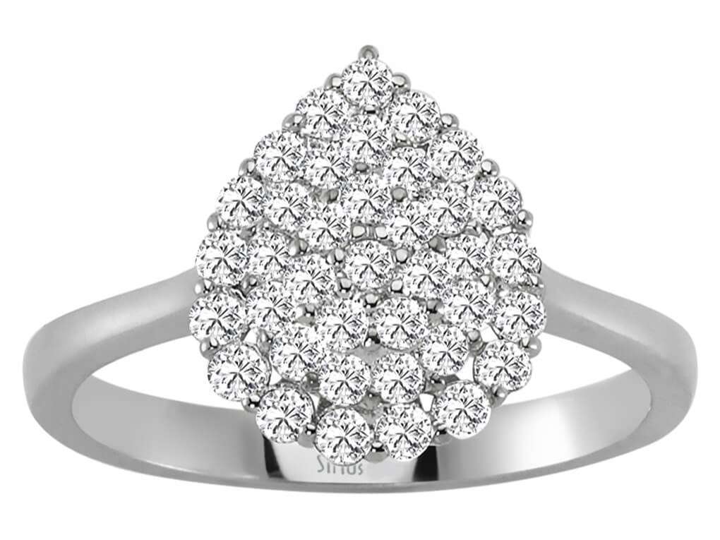 Weißgold-Ring „Salkim“ mit 38 laborgezüchteten Diamanten