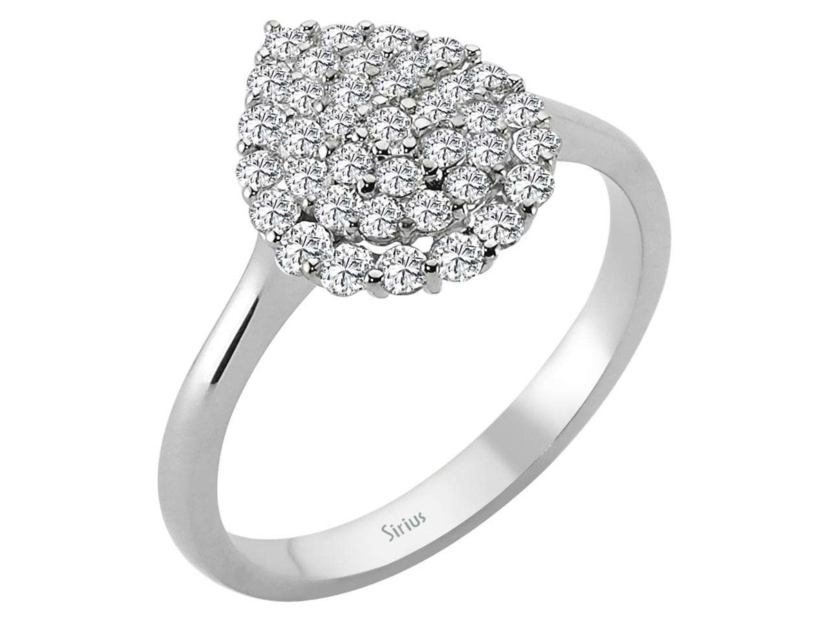 White Gold ring “Salkim” with 38 lab-grown diamonds - 14 karat - high-quality Jewelry from Rosy Lab Diamonds