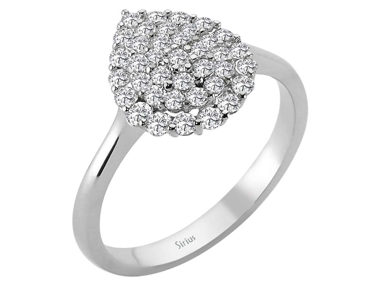 Weißgold-Ring „Salkim“ mit 38 laborgezüchteten Diamanten