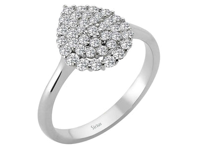 Weißgold-Ring „Salkim“ mit 38 laborgezüchteten Diamanten