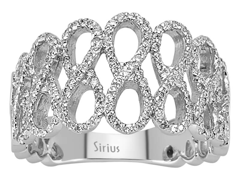 Bague Infinity avec 184 diamants en Or Blanc 14 carats - Bijoux haut de gamme de Rosy Lab Diamonds