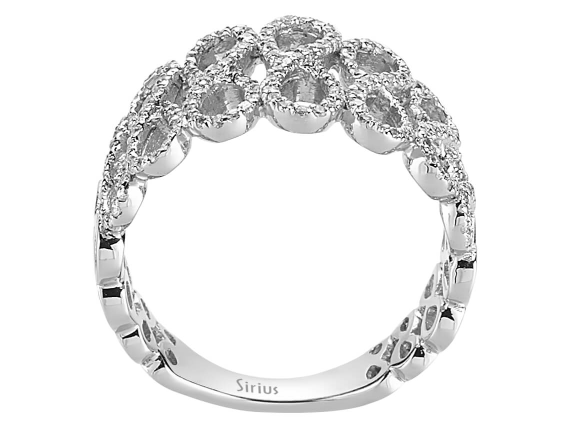 Bague Infinity avec 184 diamants en Or Blanc 14 carats - Bijoux haut de gamme de Rosy Lab Diamonds