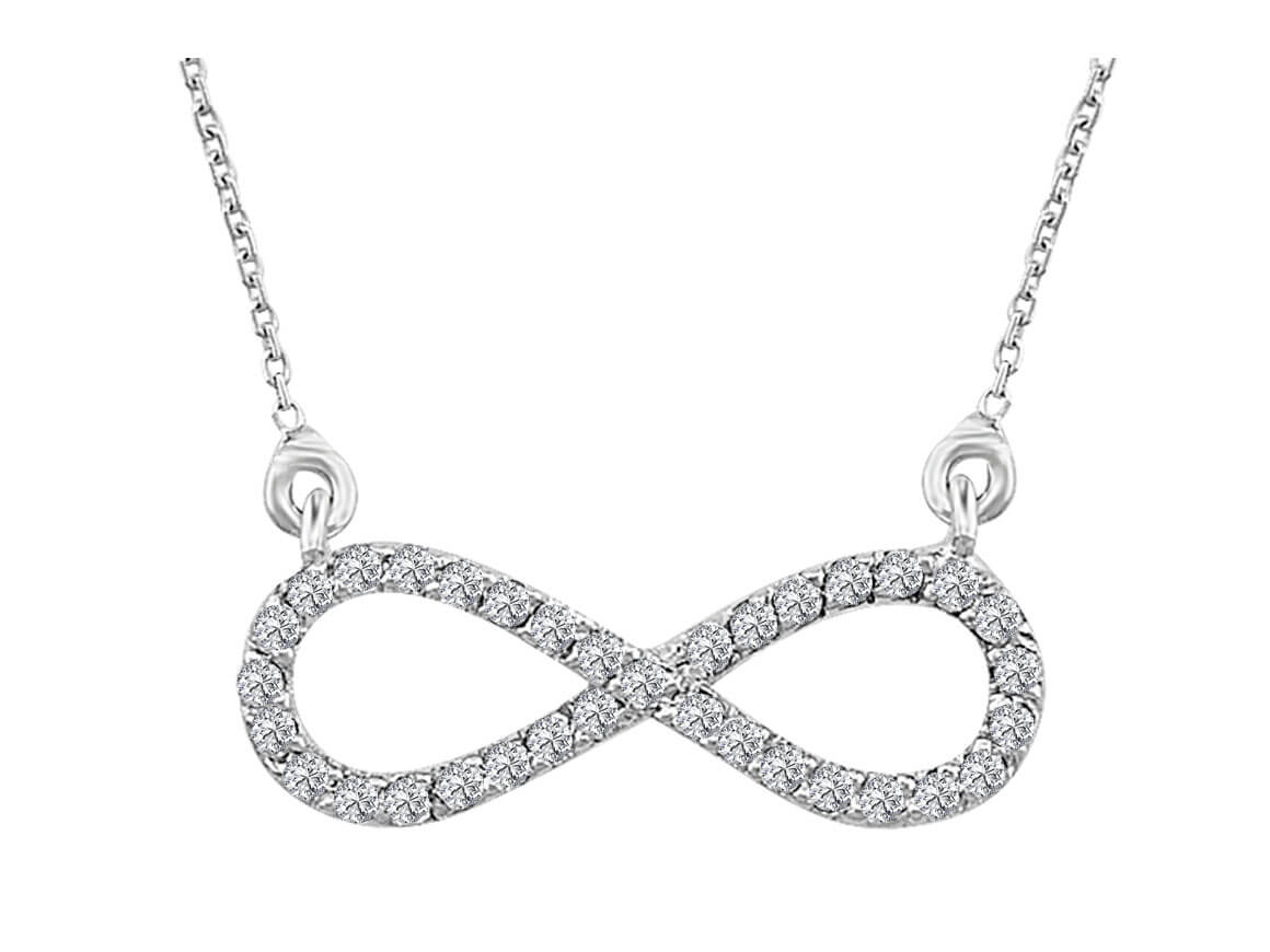 Infinity Diamond Necklace - 0.13 ct | 8K White Gold - 15P0054 - high-quality Jewelry by Rosy Lab Diamonds