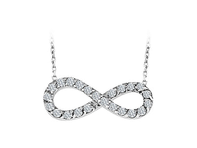 Chaîne d'infinité épurée avec 23 diamants de laboratoire en or blanc 14 carats