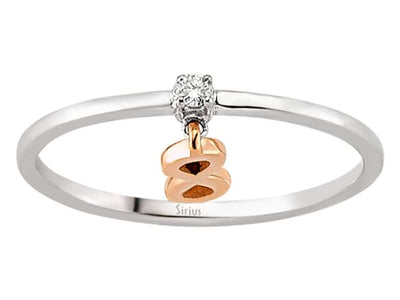 Feiner Labordiamant Unendlichkeit-Ring aus 8K Roségold mit 1 rund geschliffenem Diamanten