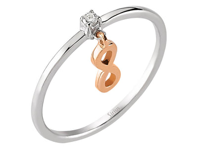 Feiner Labordiamant Unendlichkeit-Ring aus 8K Roségold mit 1 rund geschliffenem Diamanten