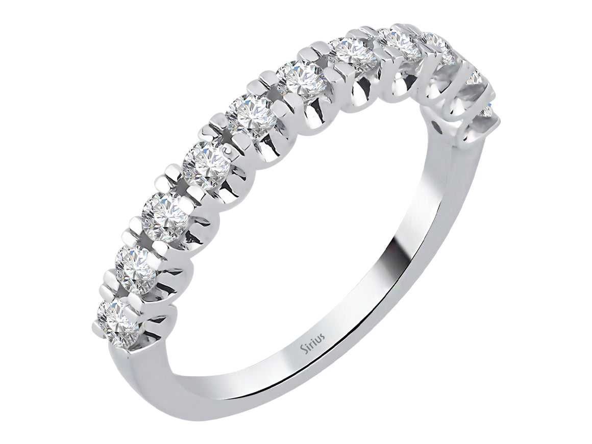 Bague Stella Tertius Halb-Tamtur avec diamants de laboratoire en or blanc