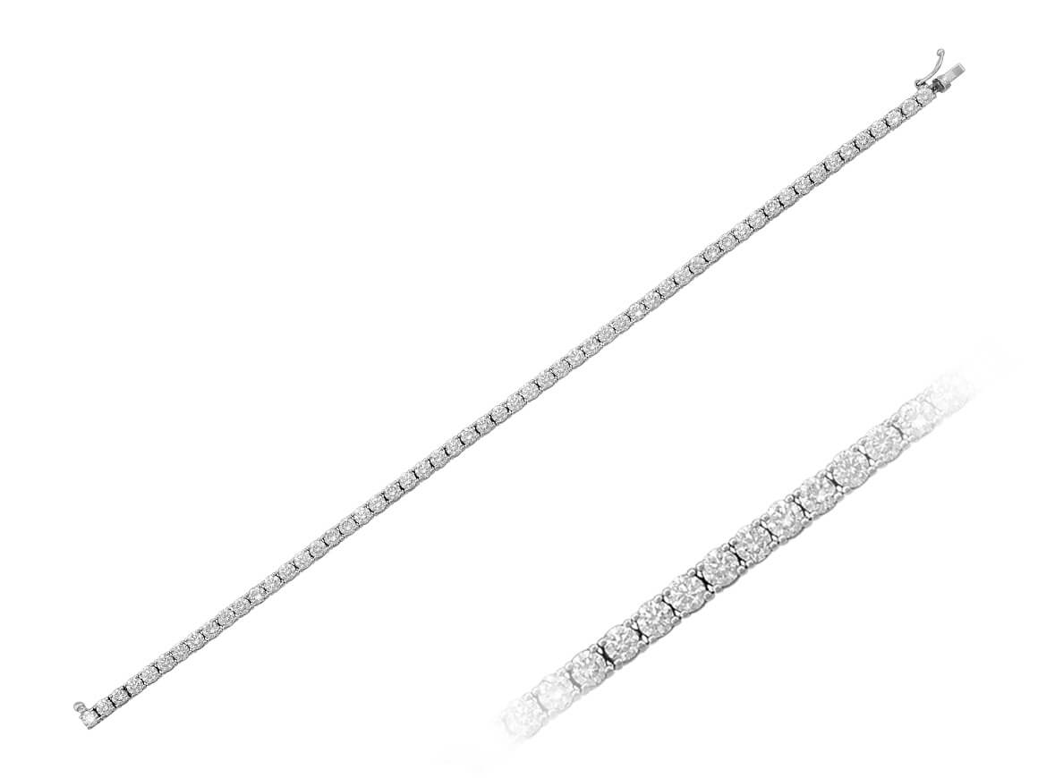 Tennisarmband mit Diamant & Diamanten in 14K Weißgold | Rosy – hochwertiger Schmuck von Rosy Lab Diamonds