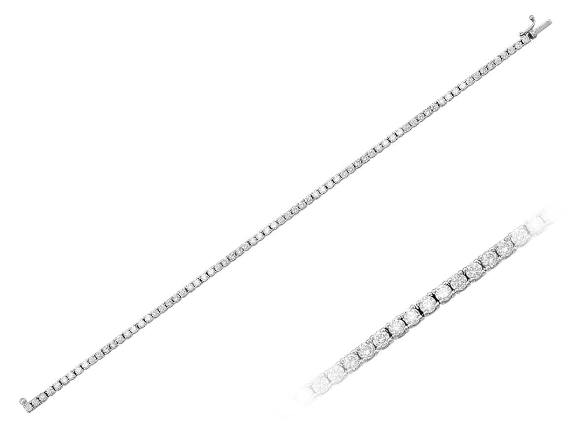 Classic tennis bracelet with 3.37 carat diamonds in 14K white gold