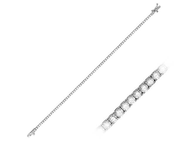 Classic rivière bracelet with 79 diamonds made of 14K white gold