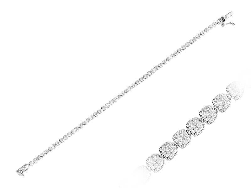 Exclusive rivière bracelet with 53 diamonds made of 14K white gold
