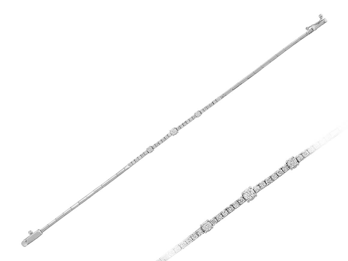 Luxurious rivière bracelet with 27 diamonds made of 14K white gold
