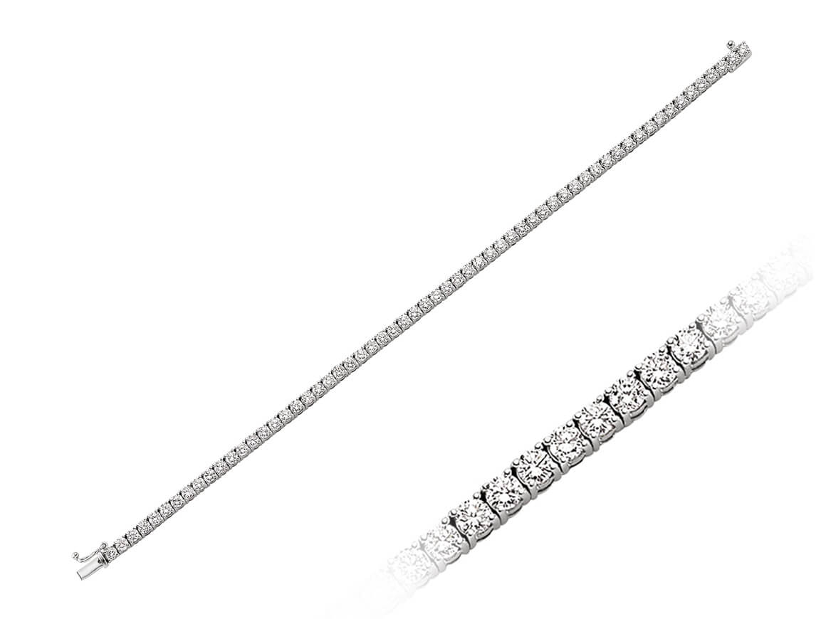 Bracelet Tennis avec 60 diamants de laboratoire - Or Blanc 14 K | Bijoux élégants - Bijoux haut de gamme de Rosy Lab Diamonds