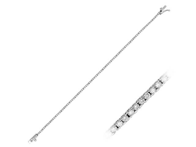 Classic rivière bracelet with 97 round diamonds in 14K white gold