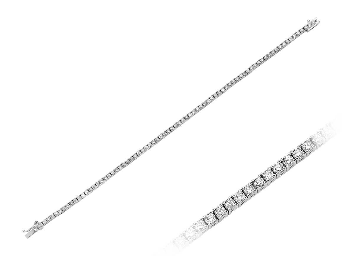 Tennis Bracelet with 75 Diamonds in 14K White Gold - 3.02 Carats - High-Quality Jewelry by Rosy Lab Diamonds