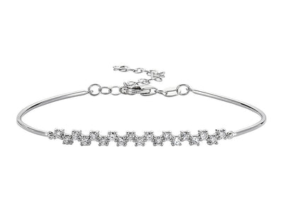 Fine bangle bracelet with 19 lab-grown diamonds in 14K white gold – 0.48 ct