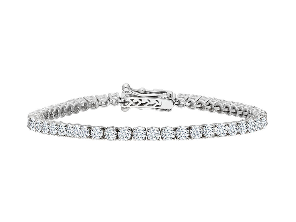 Tennisarmband mit 51 lab-grown Diamanten in 14K Weißgold – 5,20 ct