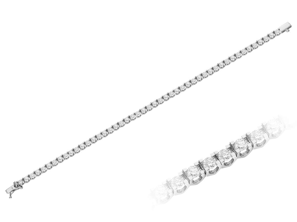 14K Beyaz Altın içinde 48 laboratuvar üretimi elmaslı Su Yolu Bileklik - 2,50 ct | 41B0002 - Rosy Lab Diamonds’tan yüksek kaliteli Mücevher