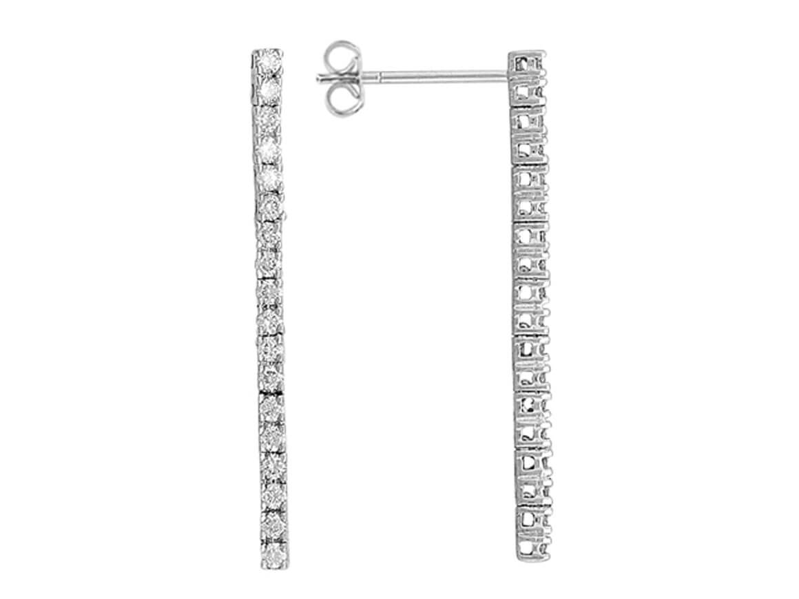 Elegant diamond stud earrings in Su-Yolu design made of 585 white gold