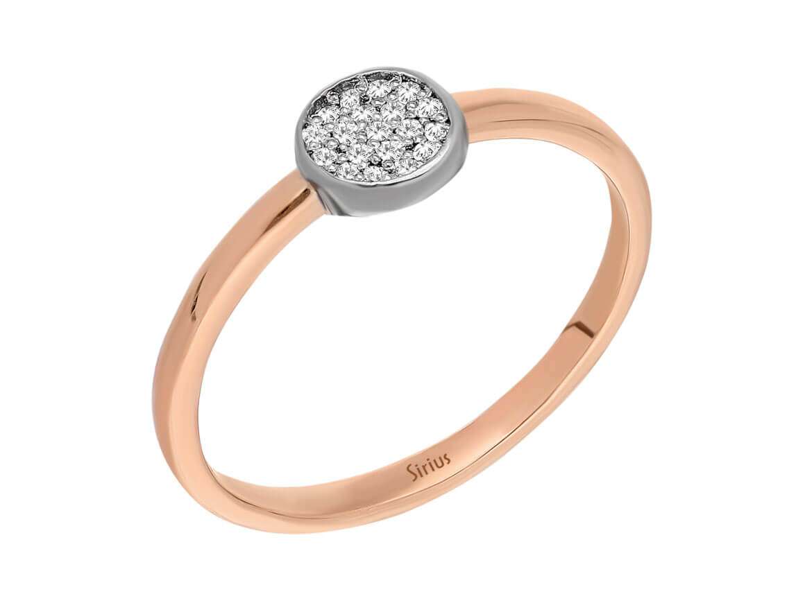 Bague ronde en diamant « Sureyya » – 0,15 ct, or rose 14 carats