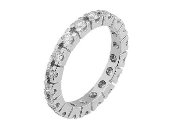 Elegant Diamond full hoop with 20 lab-grown Diamonds - 14-karat White Gold - high-quality Jewelry from Rosy Lab Diamonds