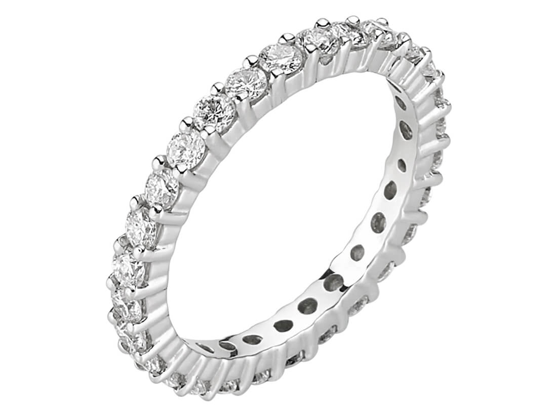 Sparkling Diamond eternity ring with 28 lab-grown diamonds - 14-karat gold - high-quality Jewelry by Rosy Lab Diamonds