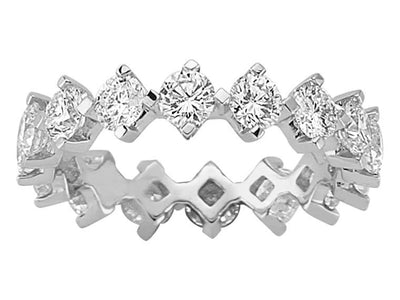 Exklusiver Memoirering aus 14K Weißgold mit 16 Labor-Diamanten – 1,96 ct