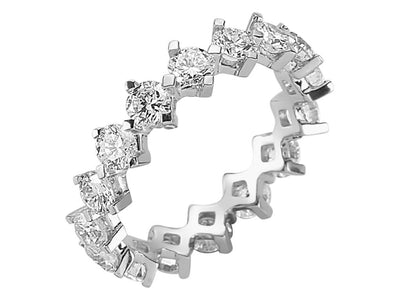 Exklusiver Memoirering aus 14K Weißgold mit 16 Labor-Diamanten – 1,96 ct